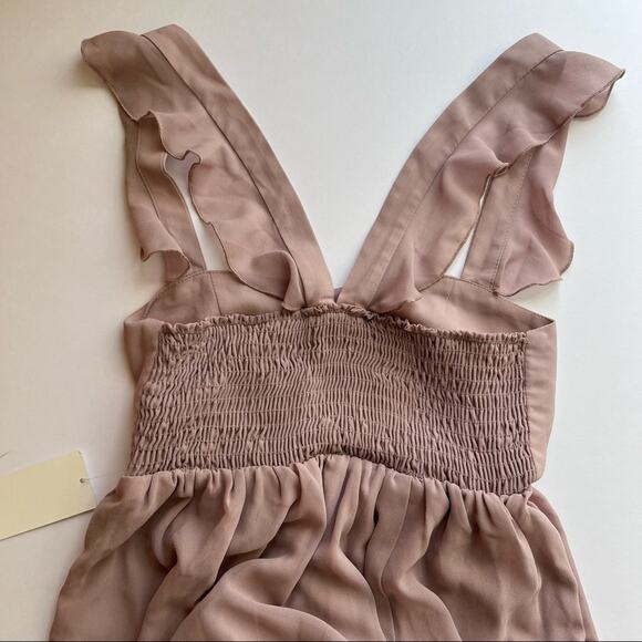 Show Me Your Mumu June Bridesmaid Wedding Maxi Dress in Neutral Mauve Chiffon - Picture 8 of 15